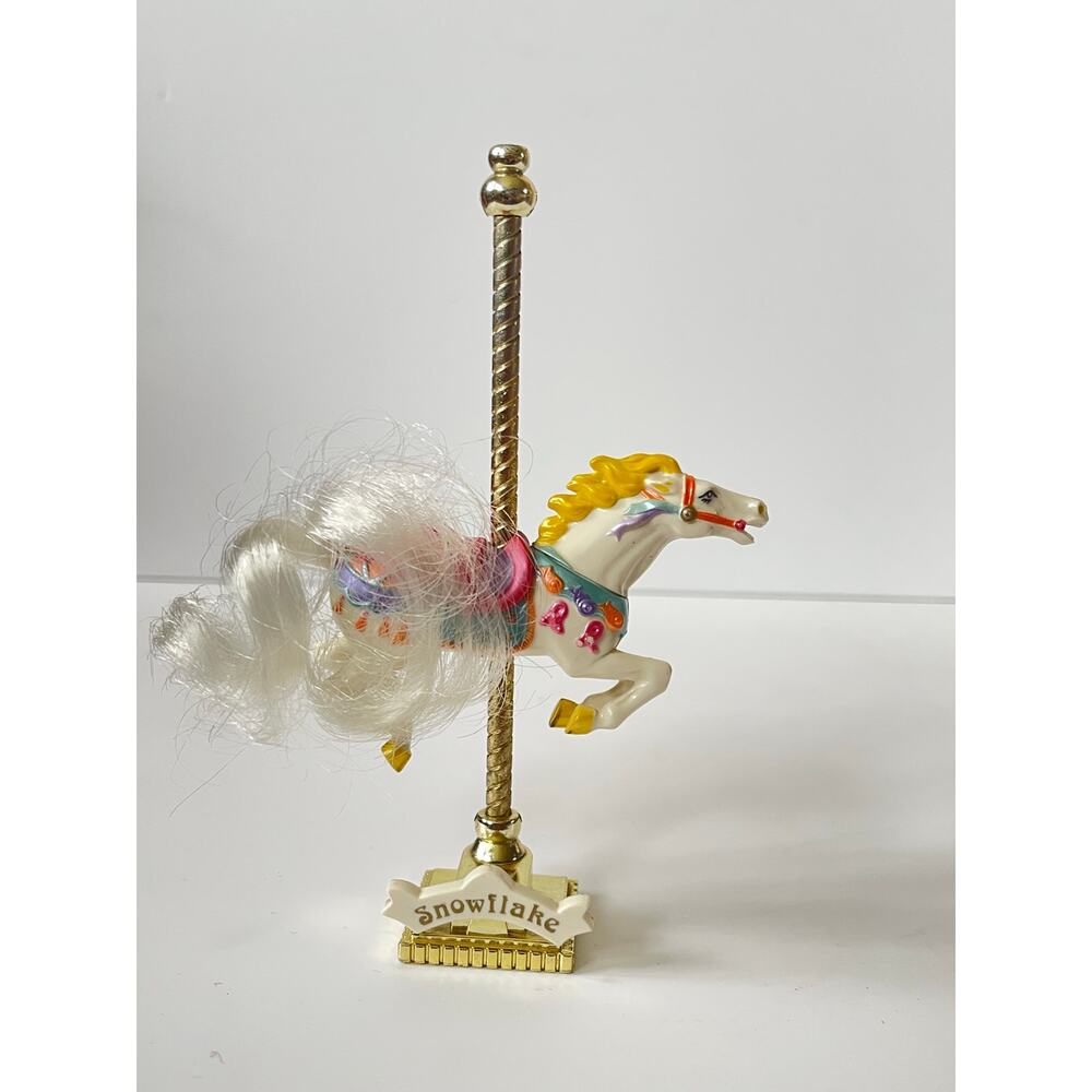 Vintage 1989 Matchbox Carousel Collection horse named "Snowflake".